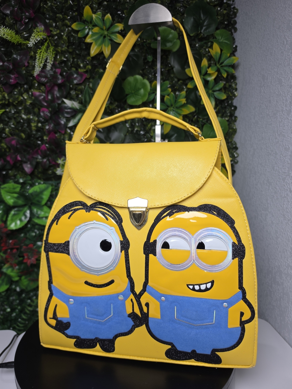 New 40cm Yellow Graphic Top-Handle Women’s Backpack with Cartoon Print